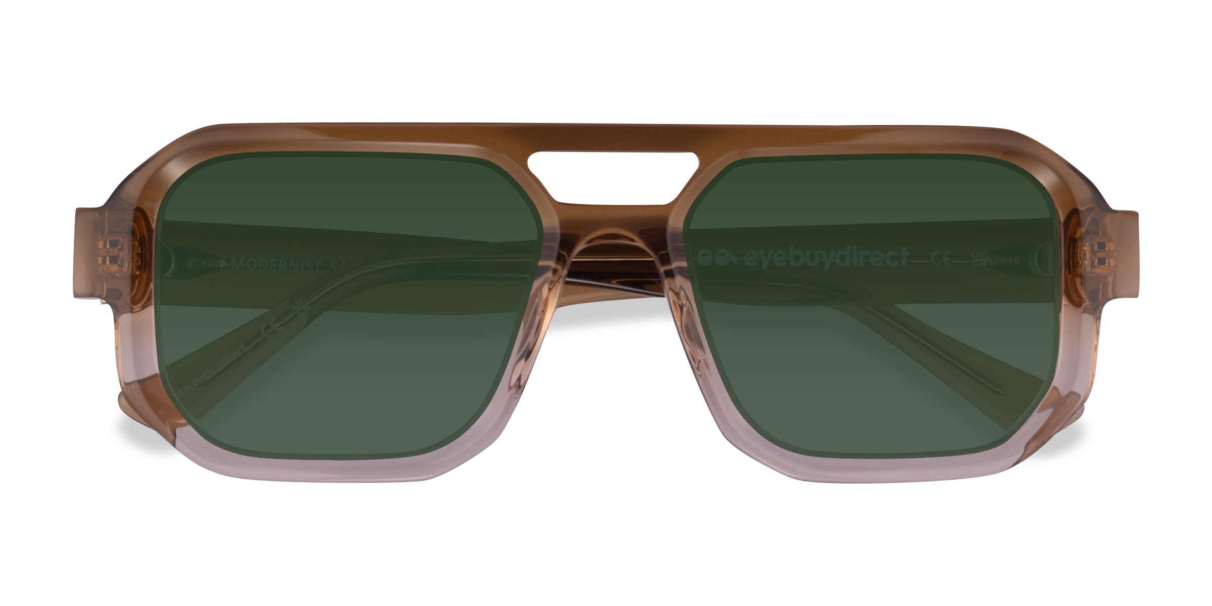 Gradient Brown Crystal Modernist -  Acetate Sunglasses