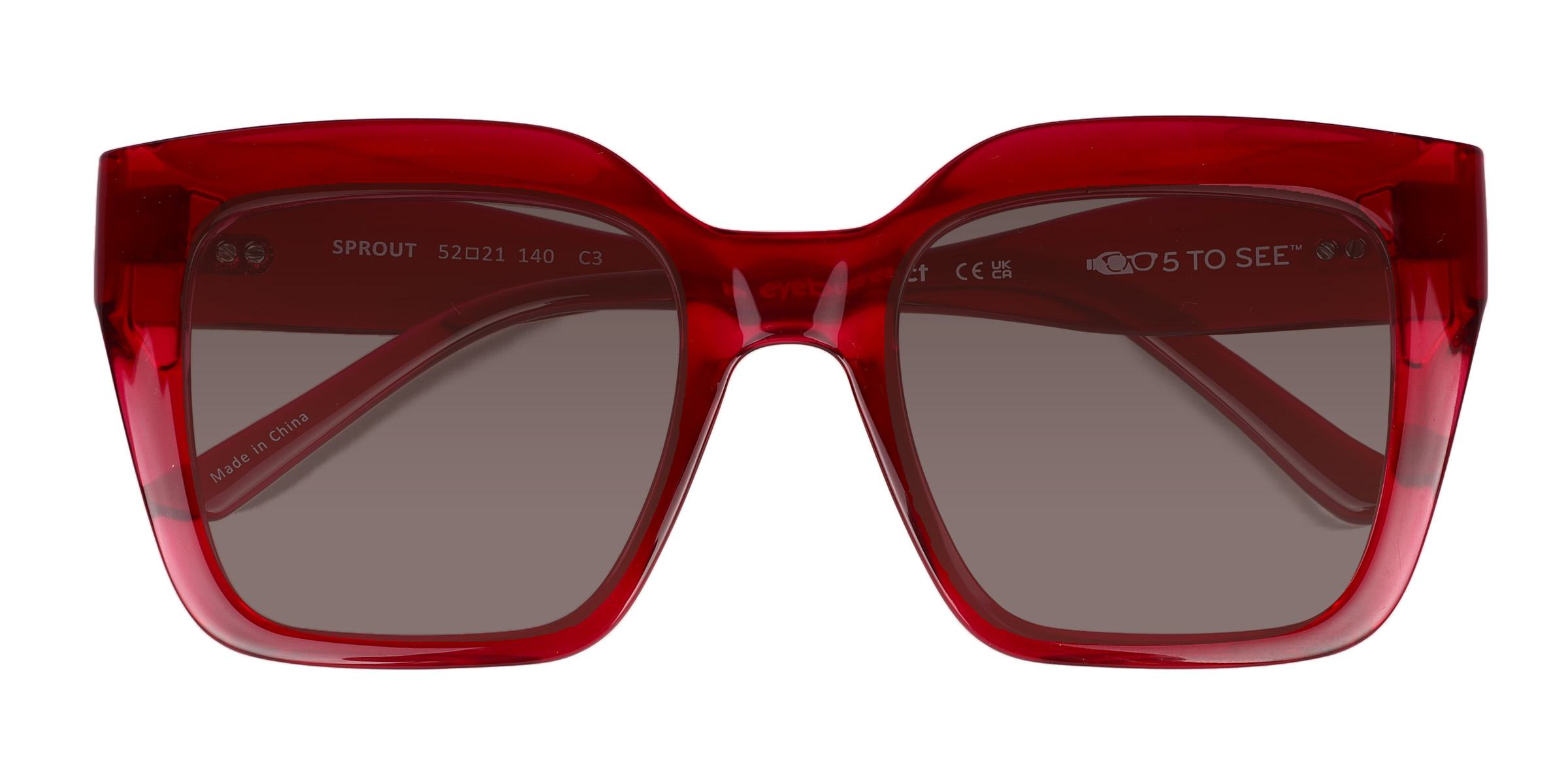 Crystal Red Sprout -  Plastique Lunettes de soleil