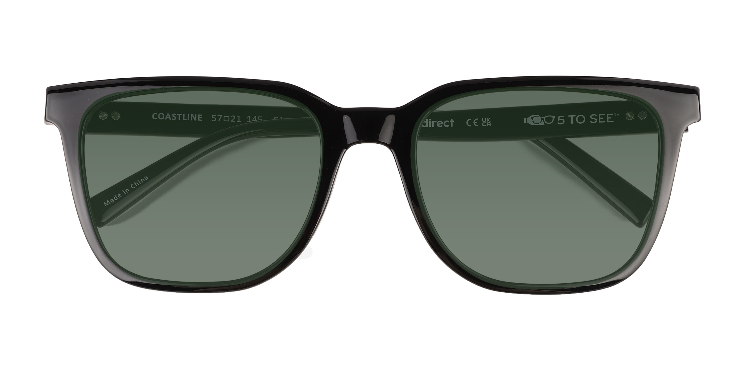 Shinny Black Coastline -  Plastique Lunettes de soleil