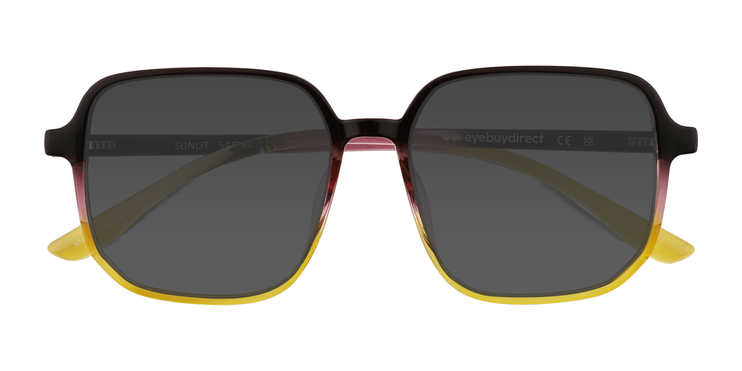 Clear Black Purple Yellow Sunlit -  Plastique Lunettes de soleil