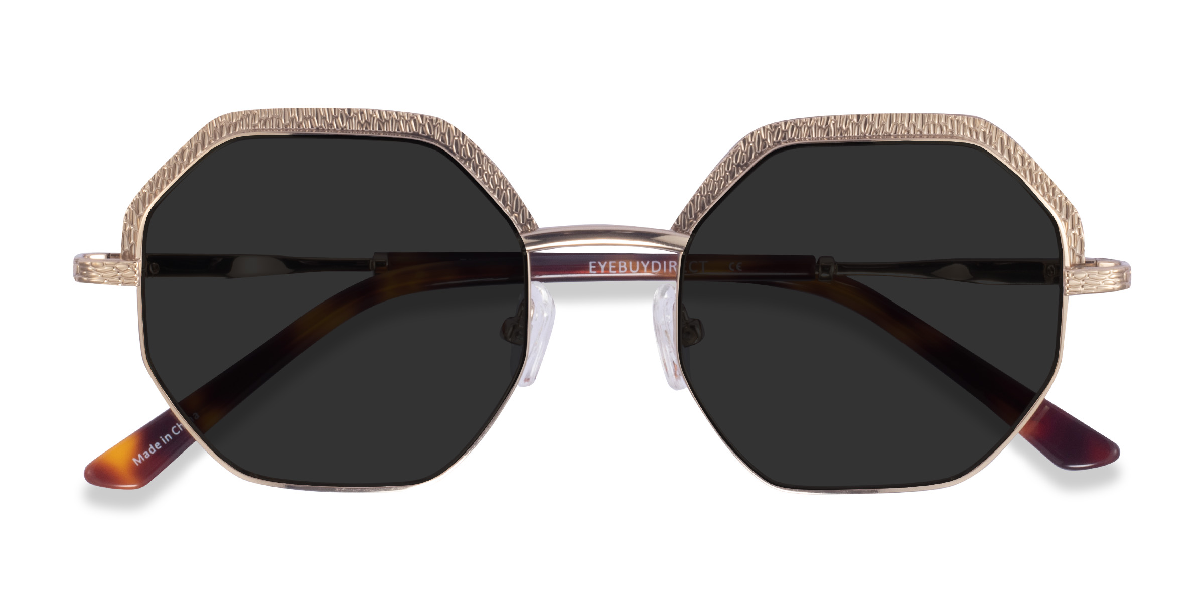 Shiny Gold Futurist -  Acetate Sunglasses