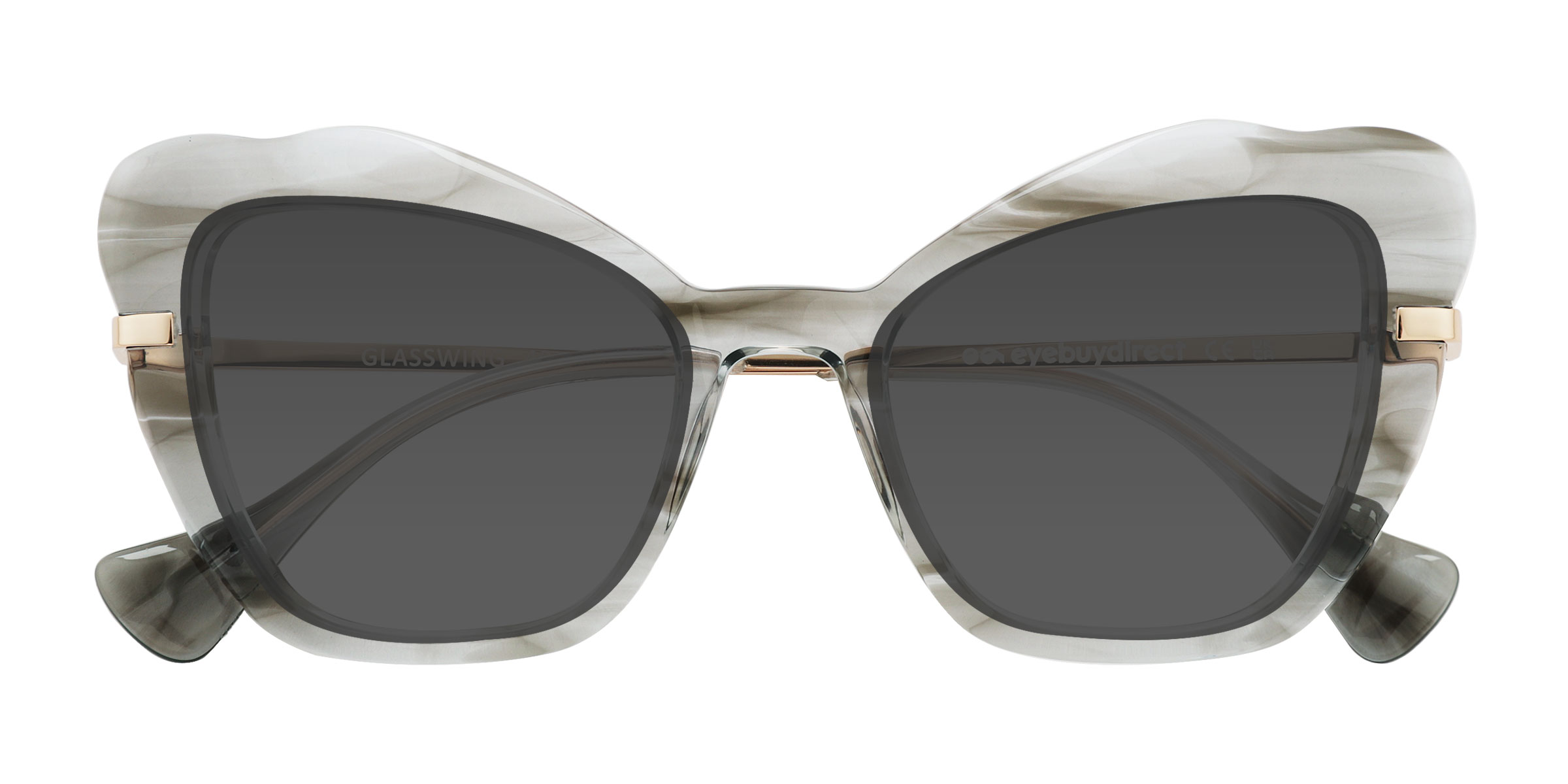 Striped Gray Glasswing -  Acetate Sunglasses