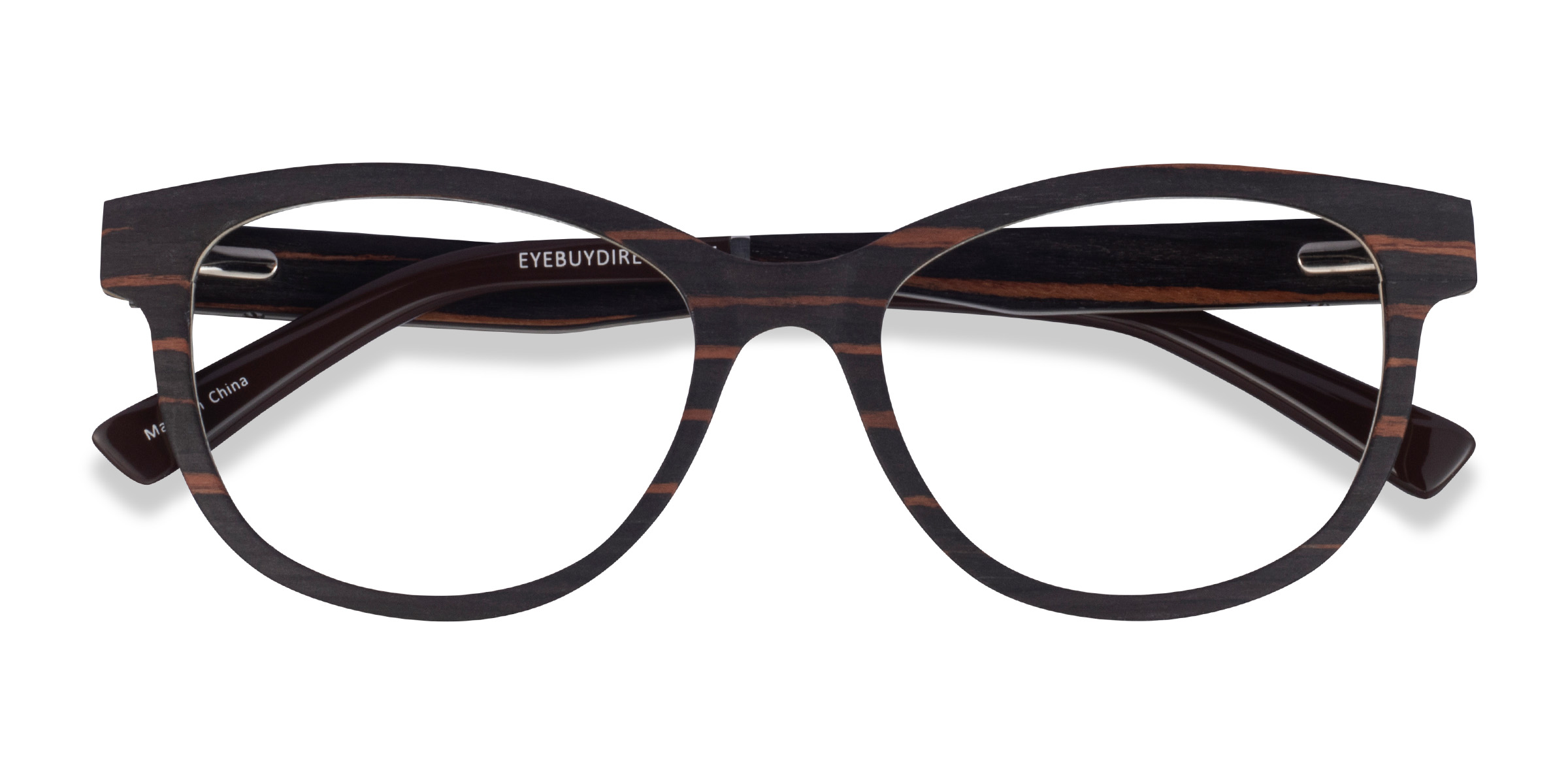 Striped Dark Wood Botany -  Wood-texture Lunettes de vue