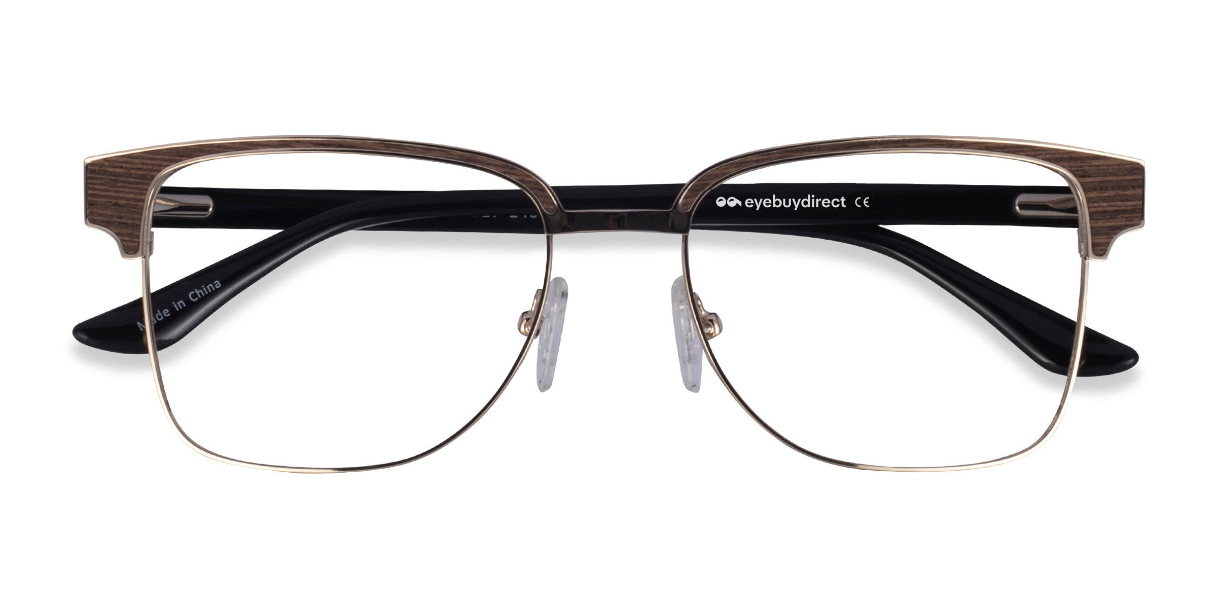Gold Black & Wood Biome -  Acetate Eyeglasses