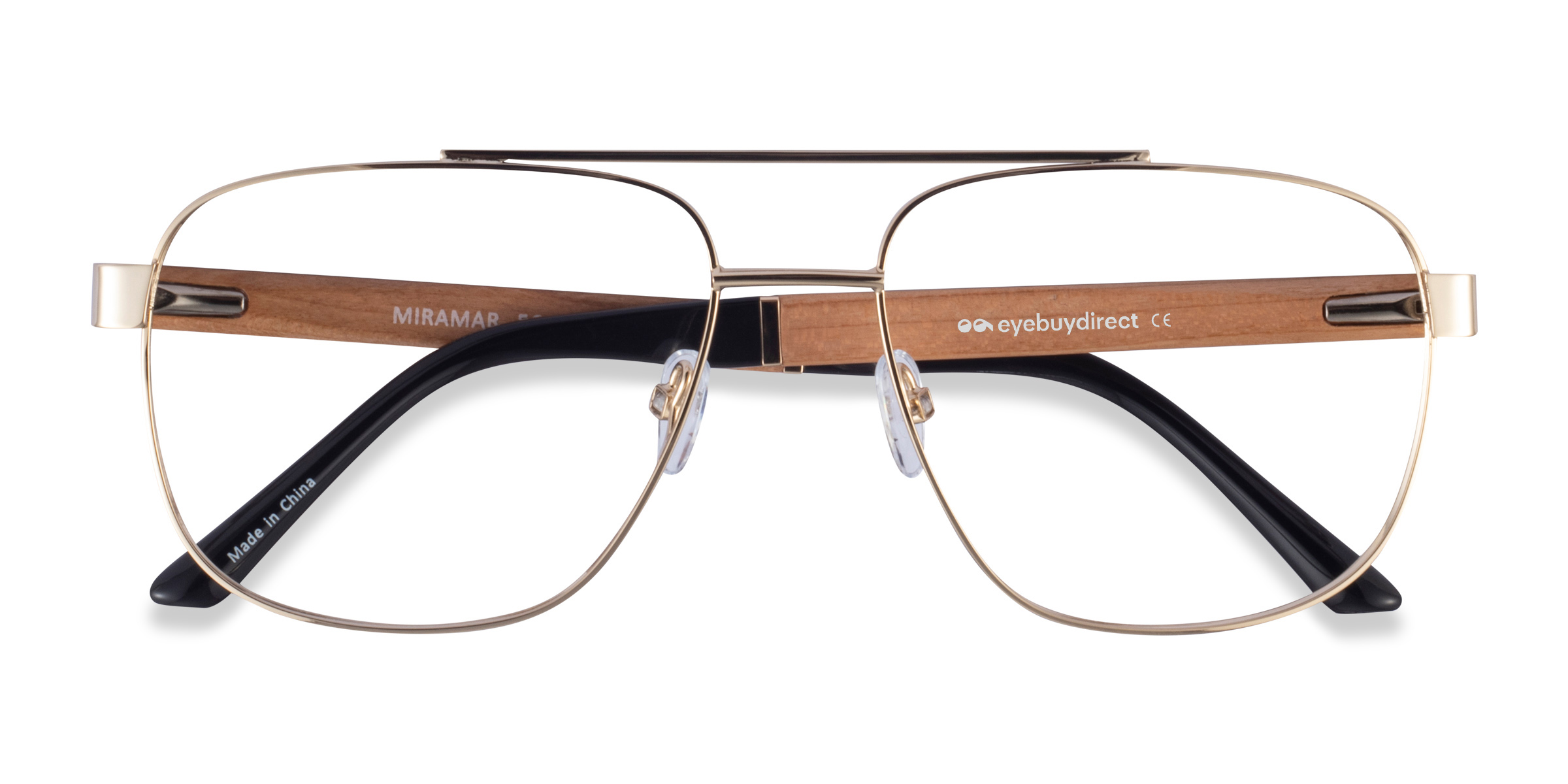 Gold Miramar -  Wood-texture Eyeglasses