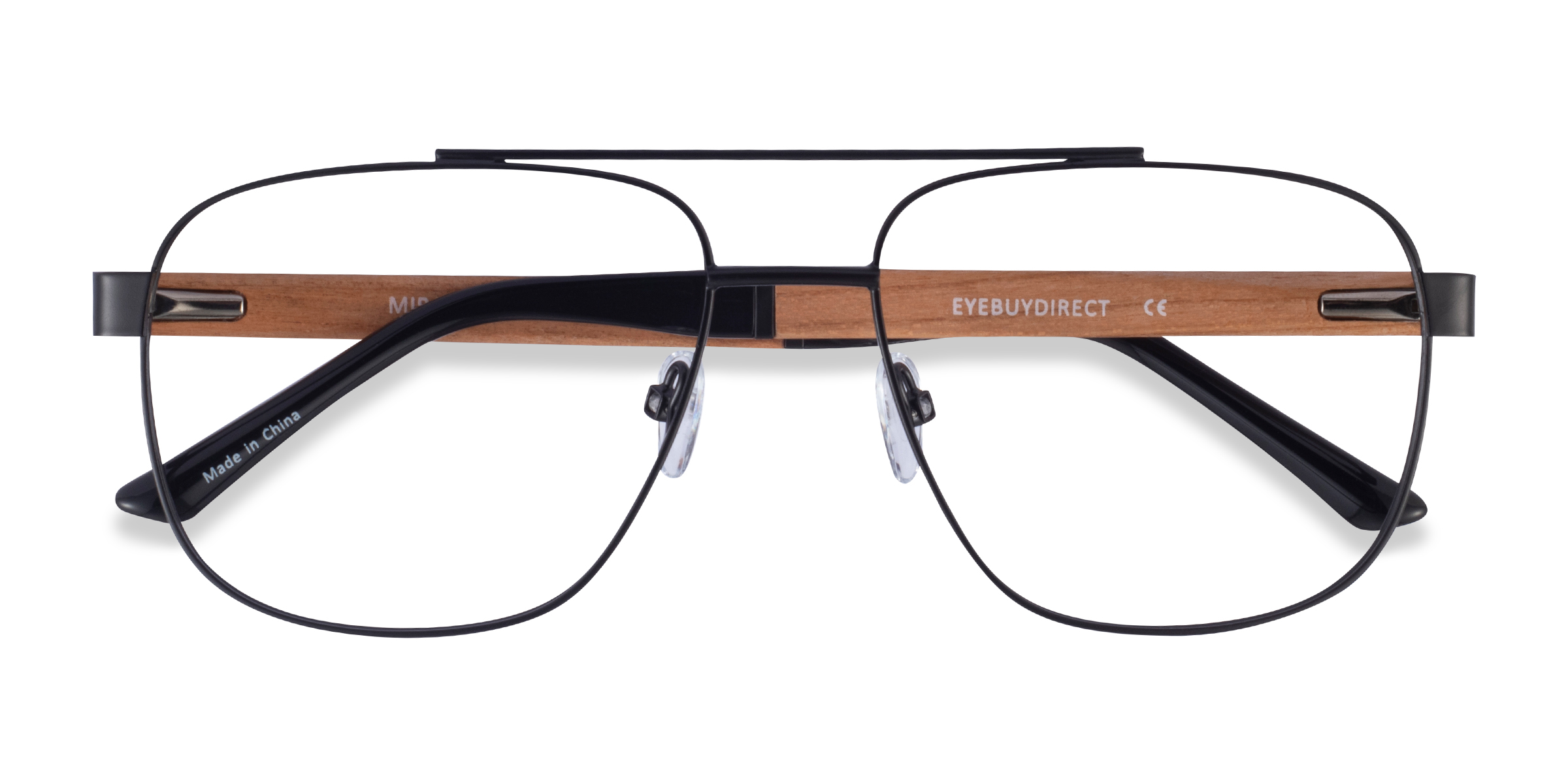 Matte Black Miramar -  Wood-texture Lunettes de vue