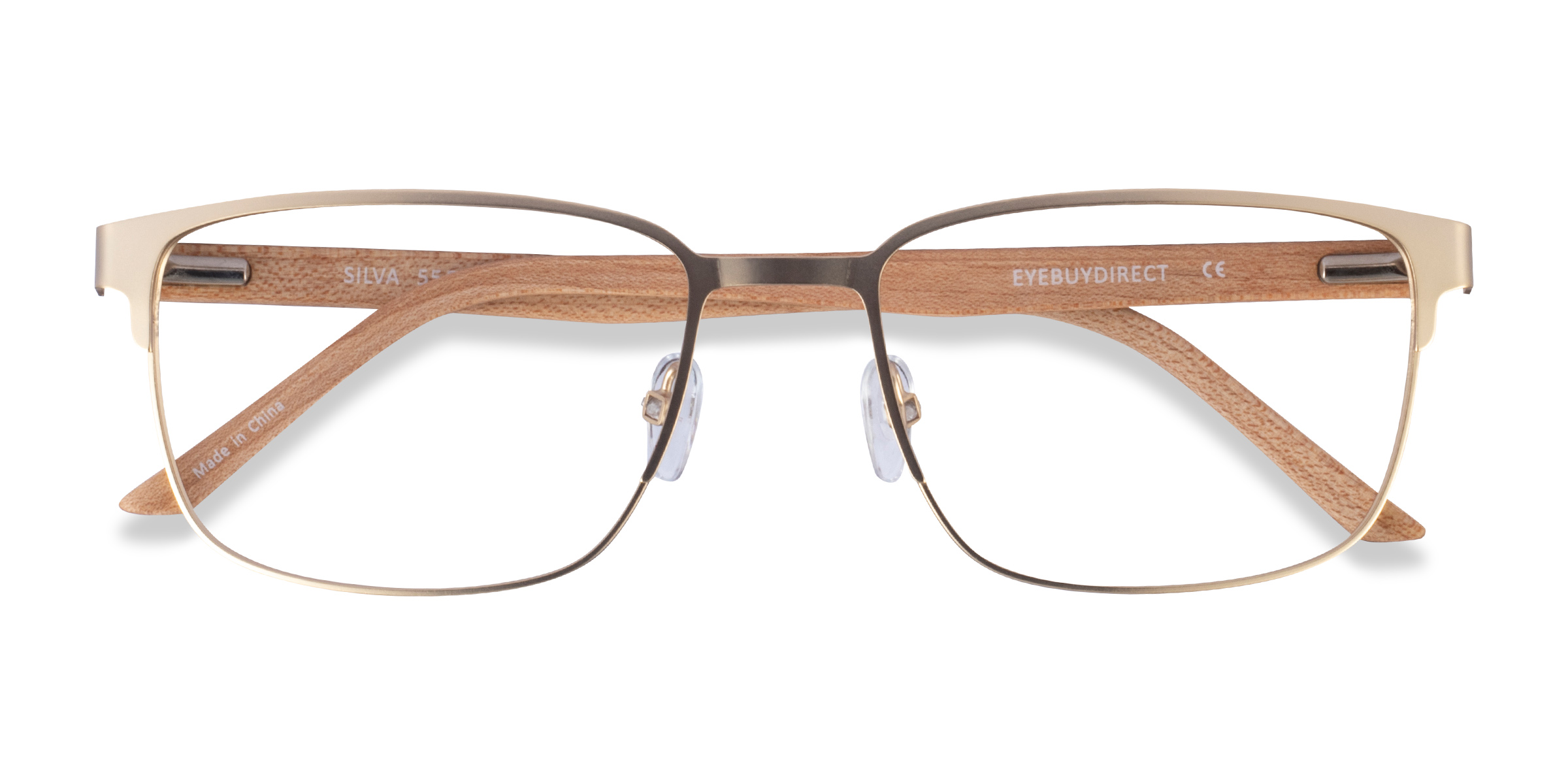 Matte Gold Silva -  Wood-texture Lunettes de vue