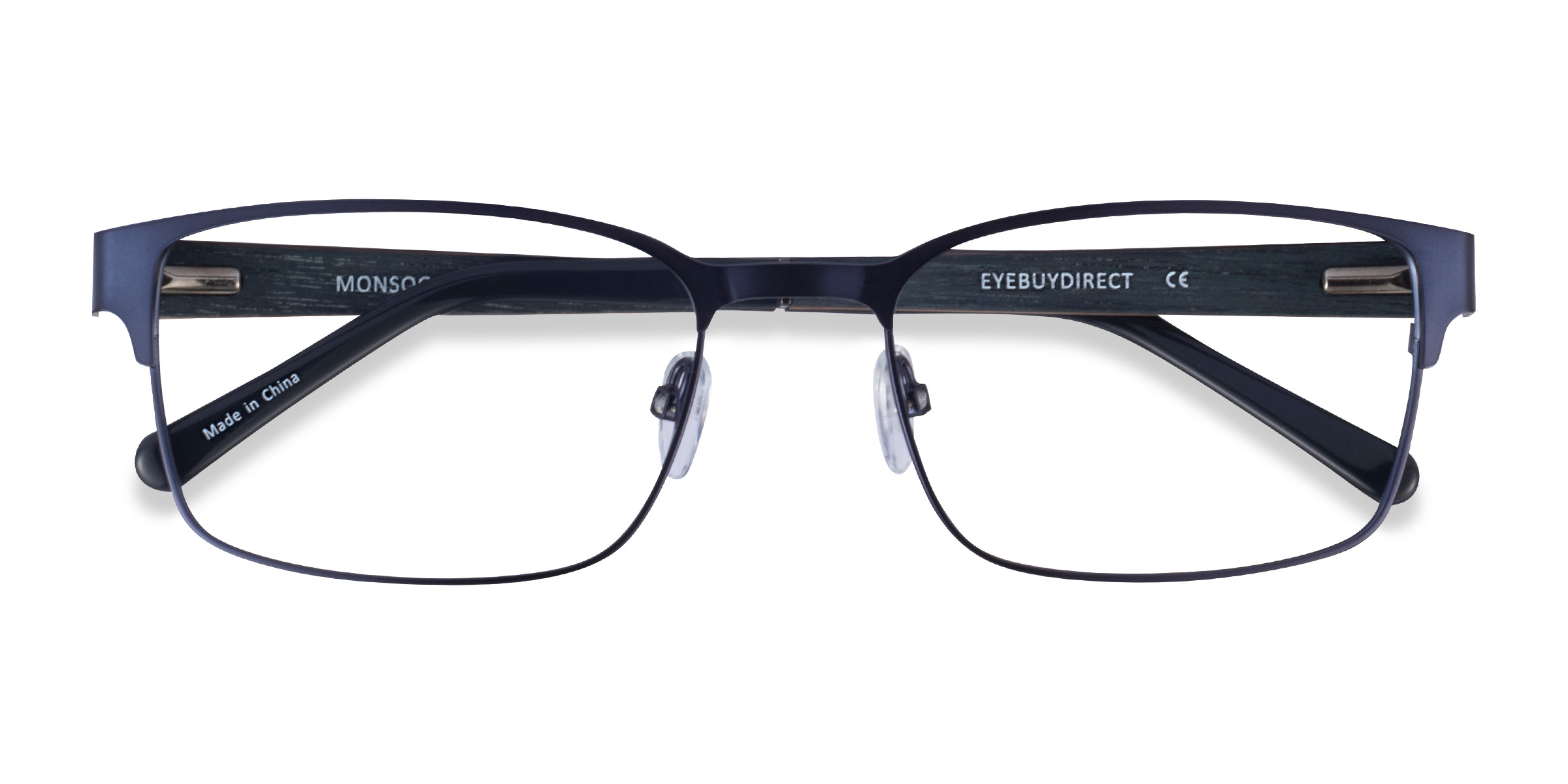 Dark Blue Monsoon -  Wood-texture Eyeglasses