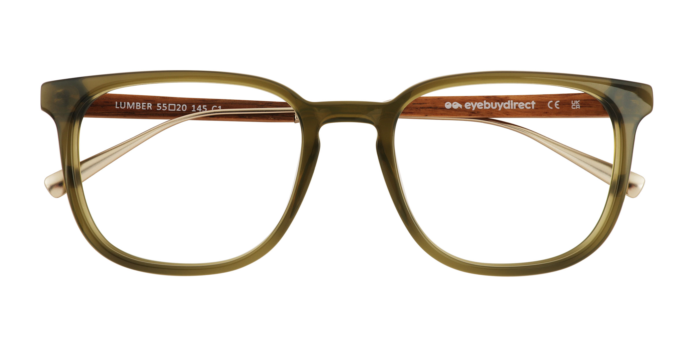 Olive Green Lumber -  Wood-texture Eyeglasses