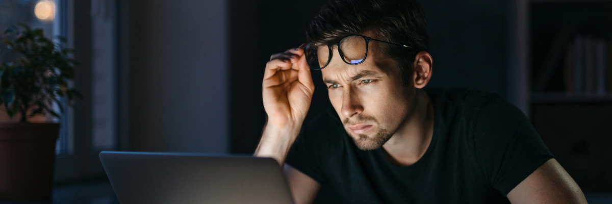 A man struggling with poor night vision